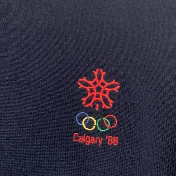 Vintage 1988 Calgary Winter Olympics Knit Sweater Canada Made Size L - Picture 3 of 5